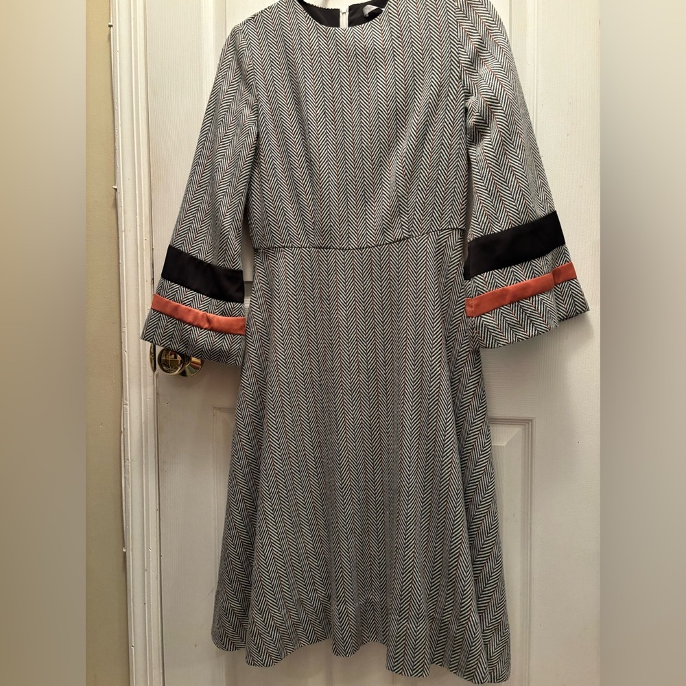 Sophie Marand Chevron Patterned Dress